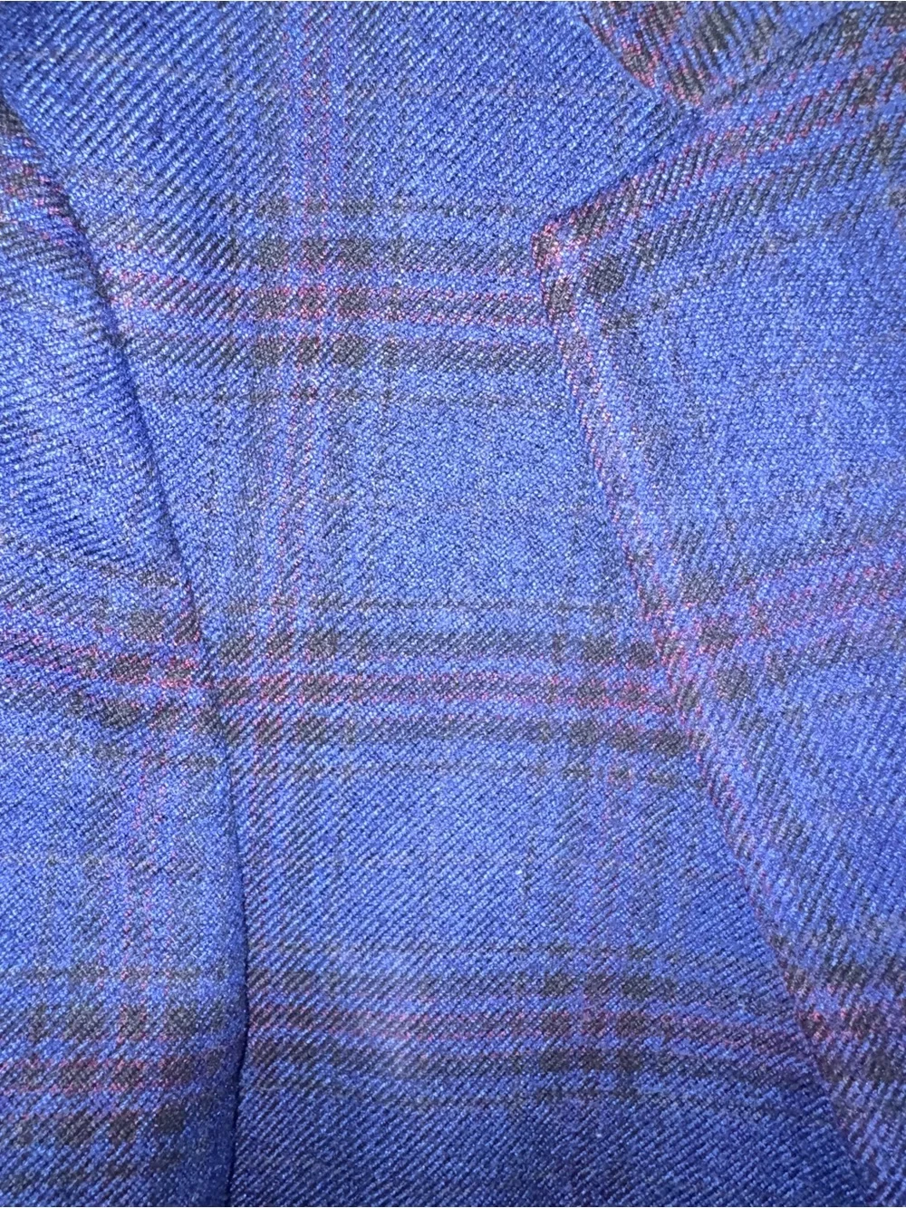 Savile Row 100% Wool Blue Plaid Sport Coat Blazer